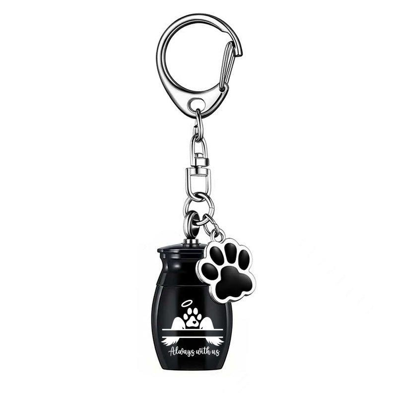 Commemorative Pet Paw Print Keychain Necklace Pendant