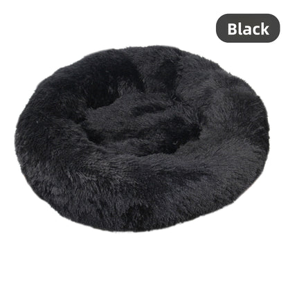 Plush Round Pet Bed for Dogs and Cats
