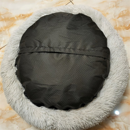 Plush Round Pet Bed for Dogs and Cats