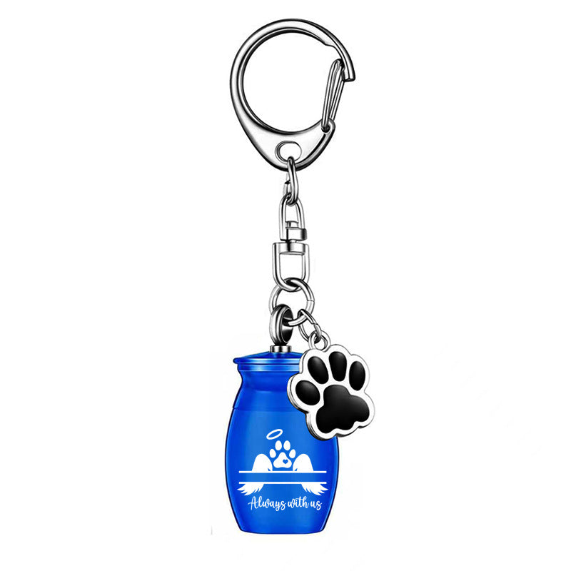 Commemorative Pet Paw Print Keychain Necklace Pendant