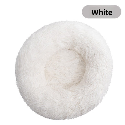 Plush Round Pet Bed for Dogs and Cats