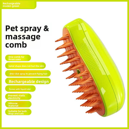 Electric Pet Grooming Spray Brush with Steam Function