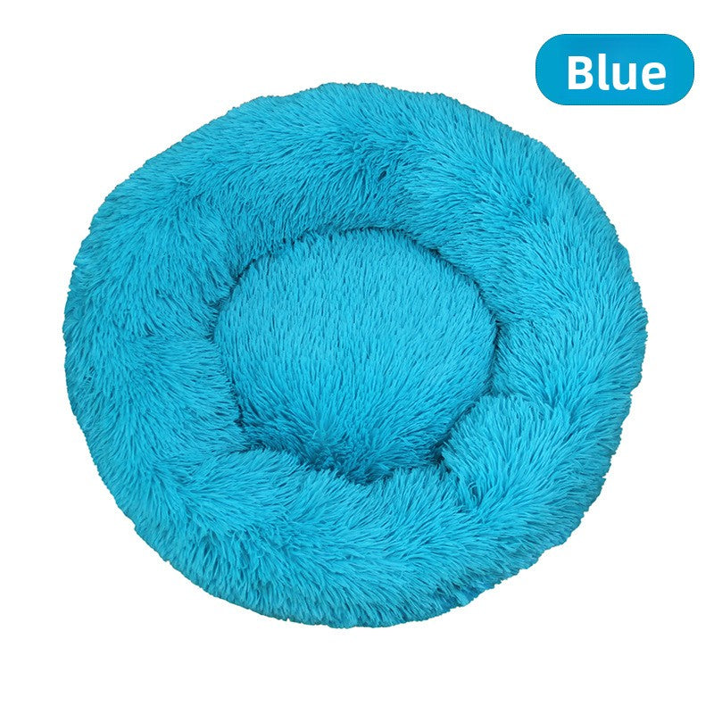 Plush Round Pet Bed for Dogs and Cats