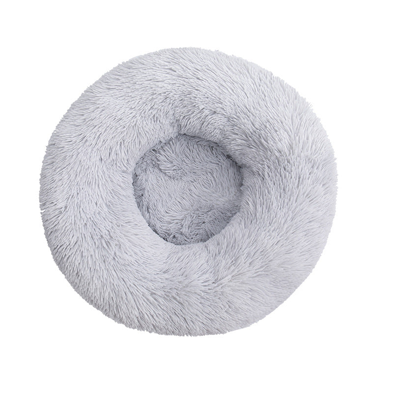 Plush Round Pet Bed for Dogs and Cats