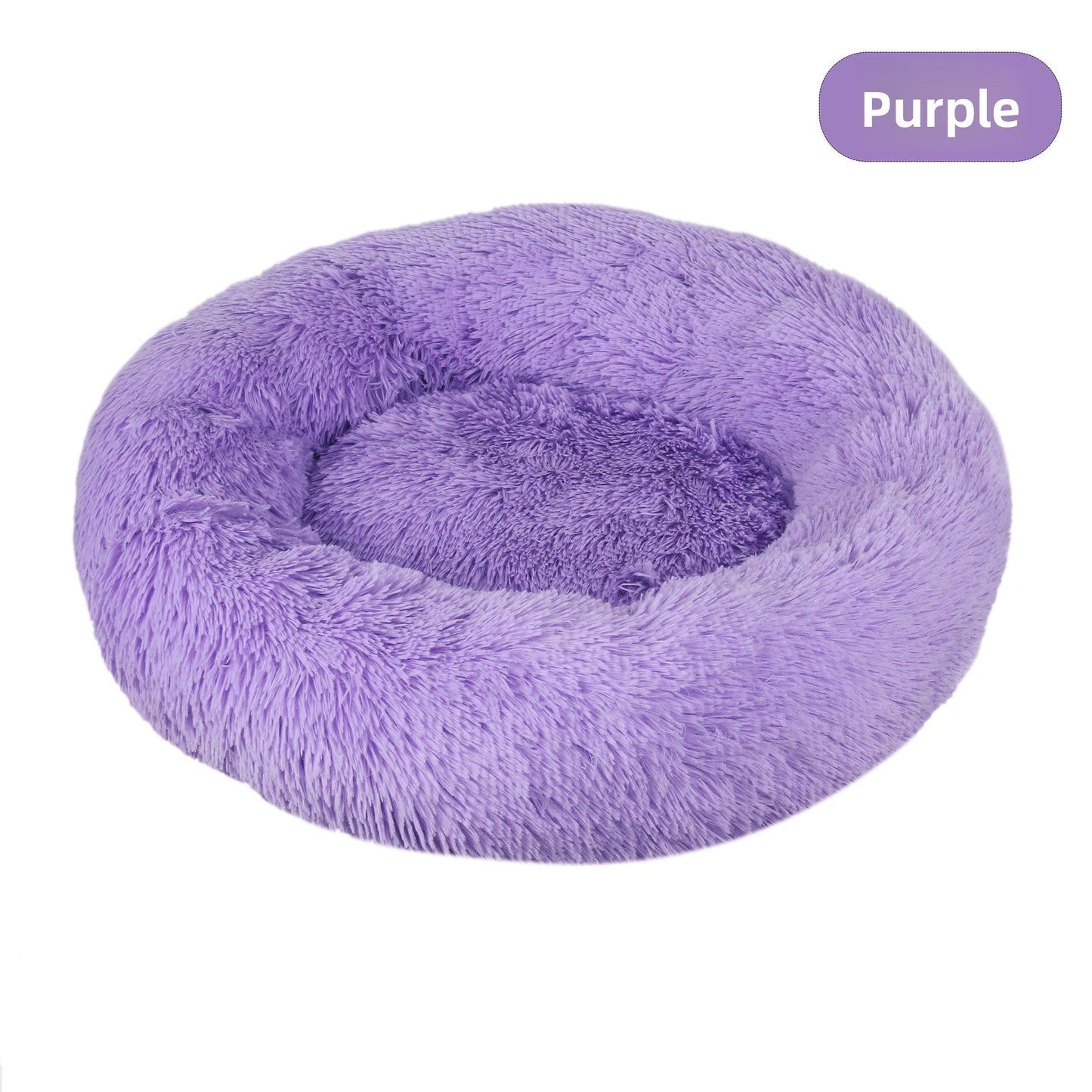 Plush Round Pet Bed for Dogs and Cats