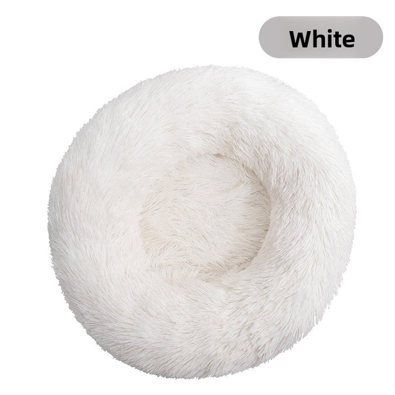 Plush Round Pet Bed for Dogs and Cats